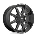 MO970 20X9 8X180 18MM GLOSS BLACK W/ MILLED SPOKE & MOTO METAL ON LIP