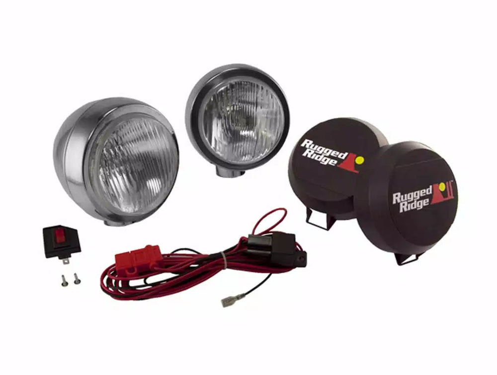 HID OFF ROAD LIGHTING 6 ROUND STAINLESS PAIR W/WIRING HARNESS