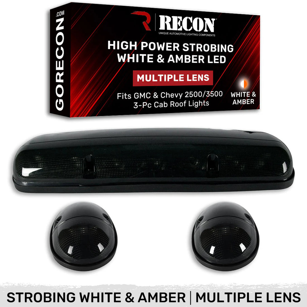 0207 SILV/SIERRA HD CLEAR CAB ROOF LIGHT KIT WITH STROBE LEDS & AMBER RUNNING L