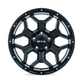 GOLIATH 18X9 6X139.7 ET0 CB106.1 SATIN BLACK MILLED RIVETS