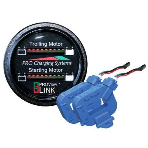 ROUND DUAL BATTERY FUEL GAUGE W/CURRENT TRANSDUCER FOR LITH TROLLING PK/12V LITH