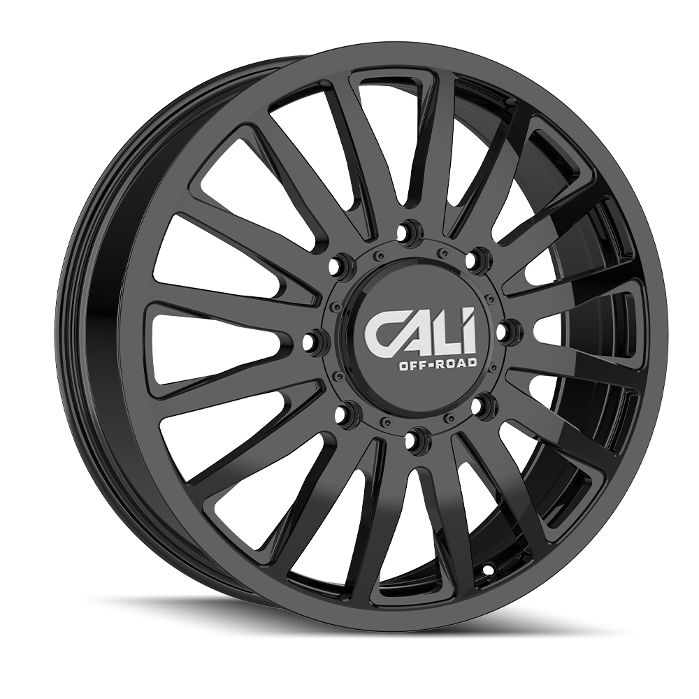 SUMMIT DUALLY FRONT (9110) GLOSS BLACK/MILLED SPOKES 20X8.25 8210 115MM 154.2MM