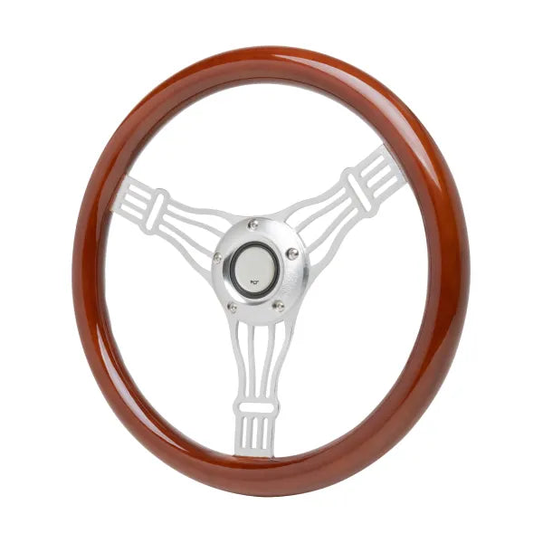 14' ALUMINUM STEERING WHEEL -W/WOOD