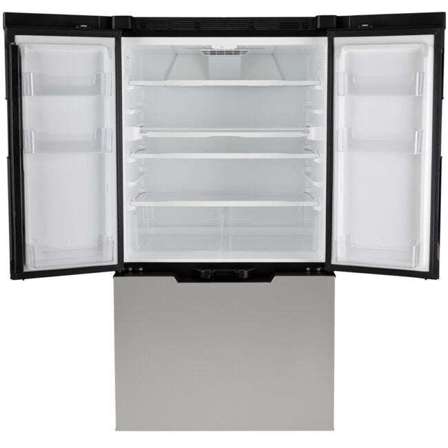 SUNRISE 20 CU FT 12V DC REFRIGERATOR STAINLESS STEEL GLASS W/ICE MAKER