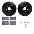 R1 14-21 Tesla S Front Drilled & Slotted Black Brake Rotor Set w/Ceramic Pads and Hardware