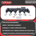 Diesel Power Source Exhaust Manifold for Cummins OEM Replacement 2007.5-2018 2 piece