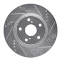 R1 19-20 Cadillac CT6 Front Right Drilled & Slotted Silver Brake Rotor