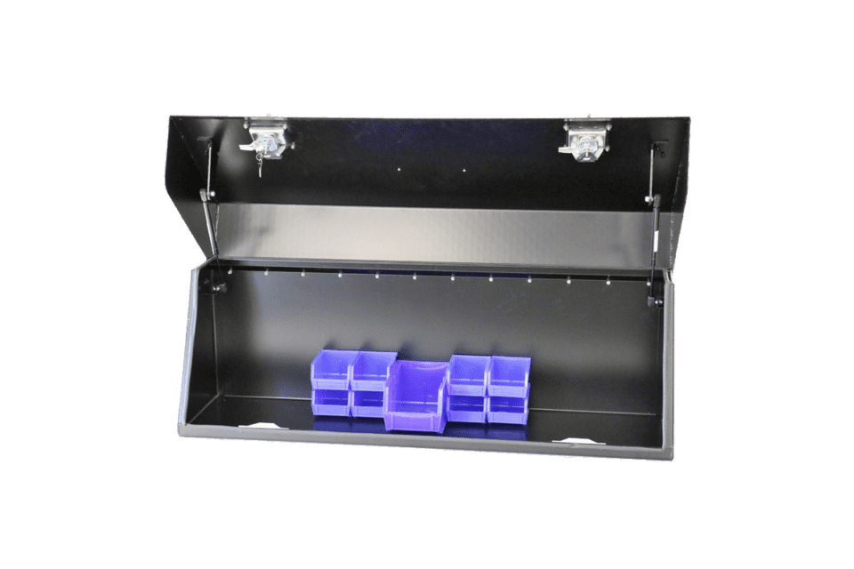 HIGH SIDE BOX 16X12X48 DIAMOND PLATE DOOR GLOSS BLACK