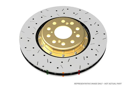 DBA 03-08 Infiniti G35 (w/Brembo Brakes) Front 5000 Series Drilled and Slotted Rotor w/Black Hat