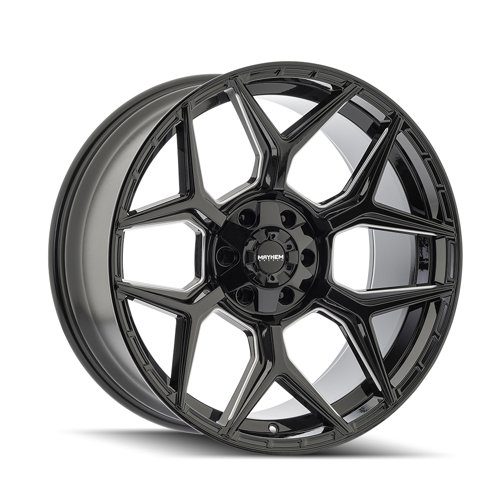 MAYHEM VANQUISH 8119 GLOSS BLACK MILLED 20X9 5-127/5-139.7 0MM 78.1MM