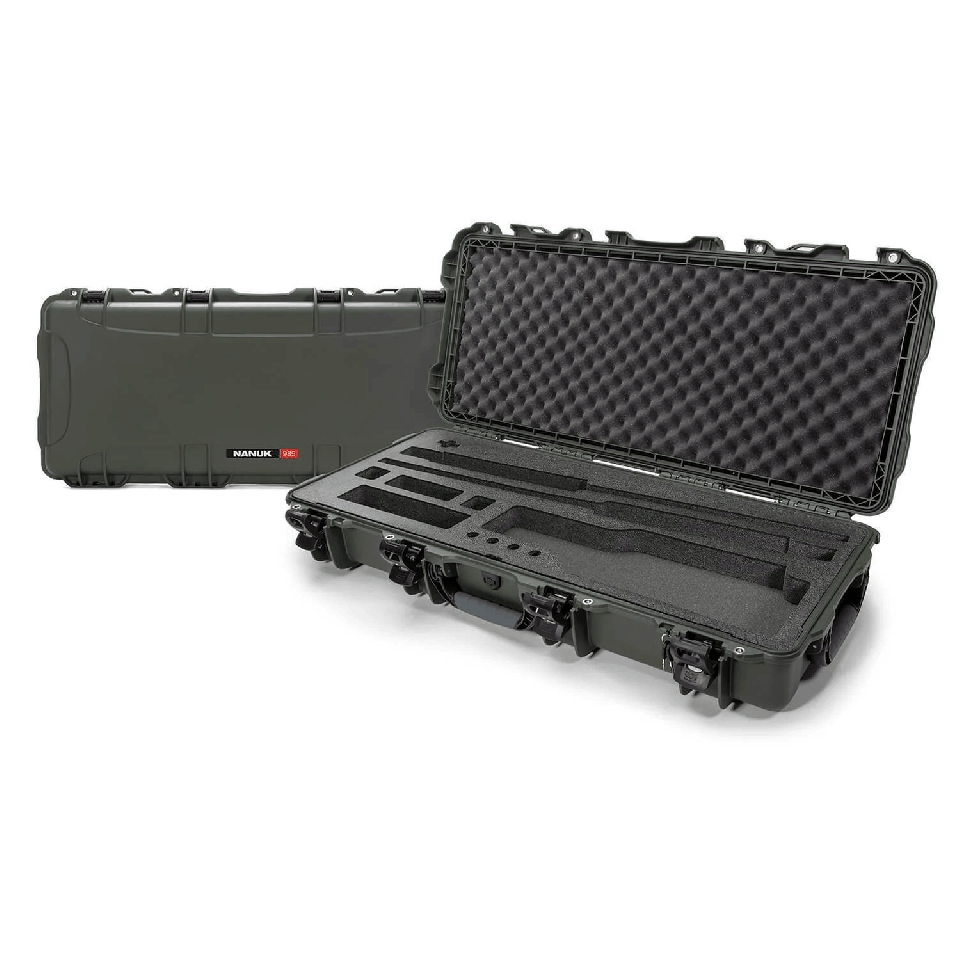 NANUK 985 WATERPROOF HARD CASE W/FOAM TAKE DOWNOLIVE INTERIOR: 36.5 X 14 X 6IN