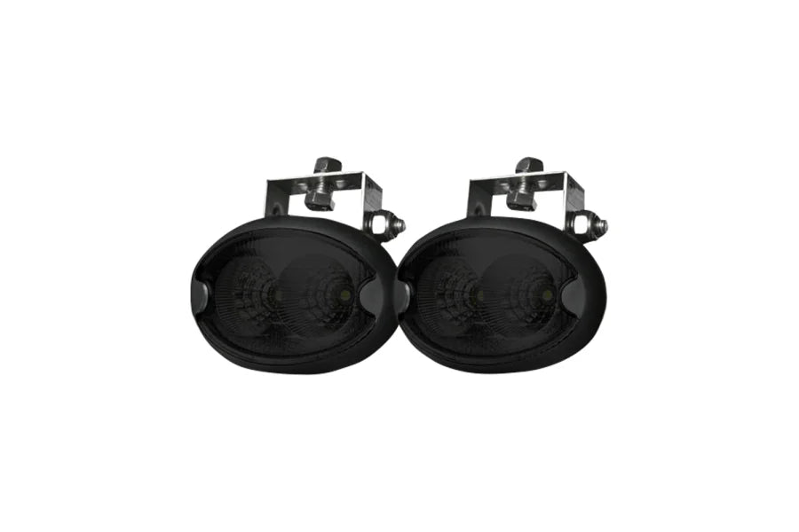 6500K LED DRIVING LIGHTS(PAIR) 3.75 X 2 X 2.25 OVAL HOUSING BLACK CHROME I