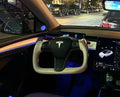 1623 TESLA 3/1923 TESLA Y YOKE STEERING WHEEL NAPPA SIDE LEATHER (WHITE)