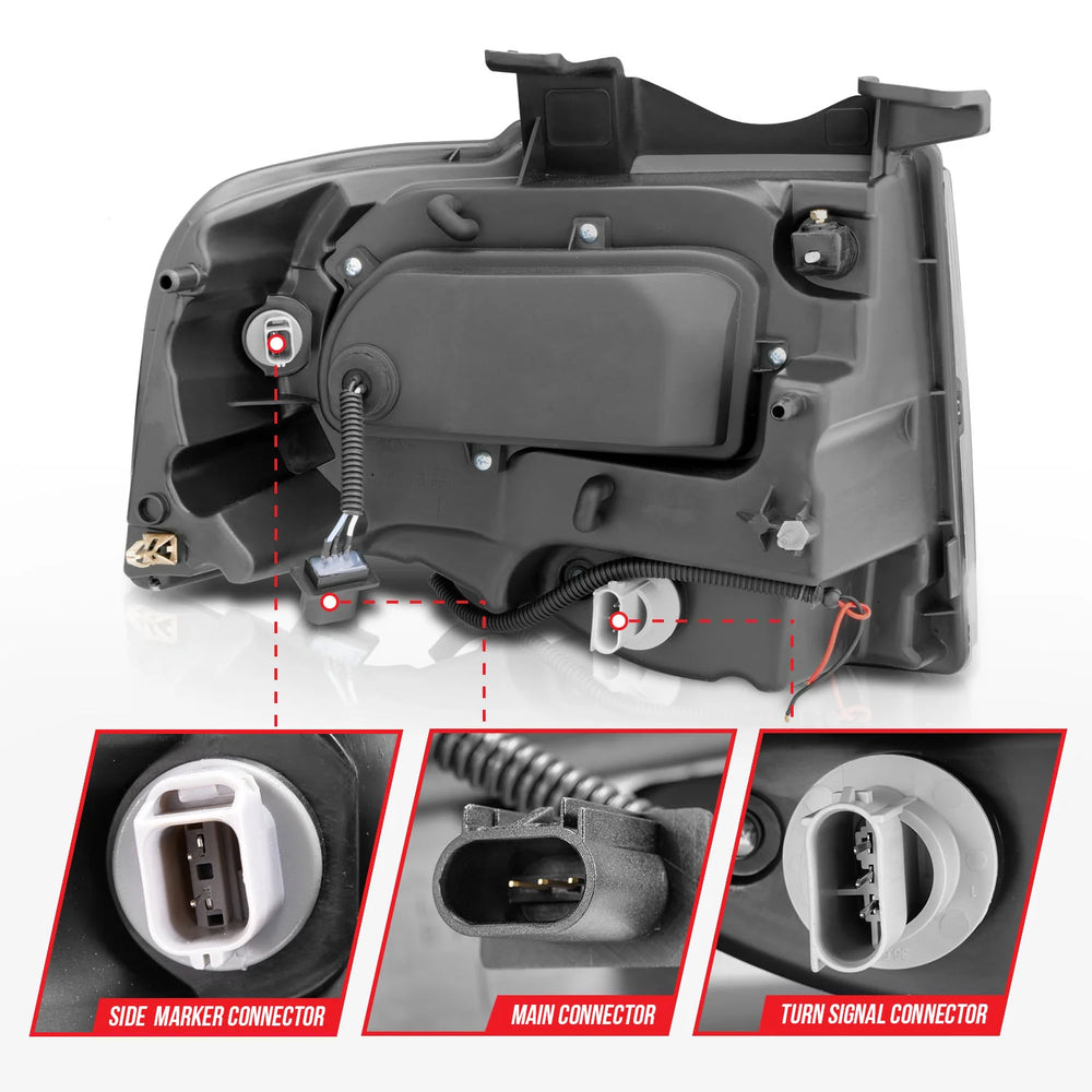0305 CAVALIER PROJECTOR HALO CHROME CLEAR HEADLIGHTS