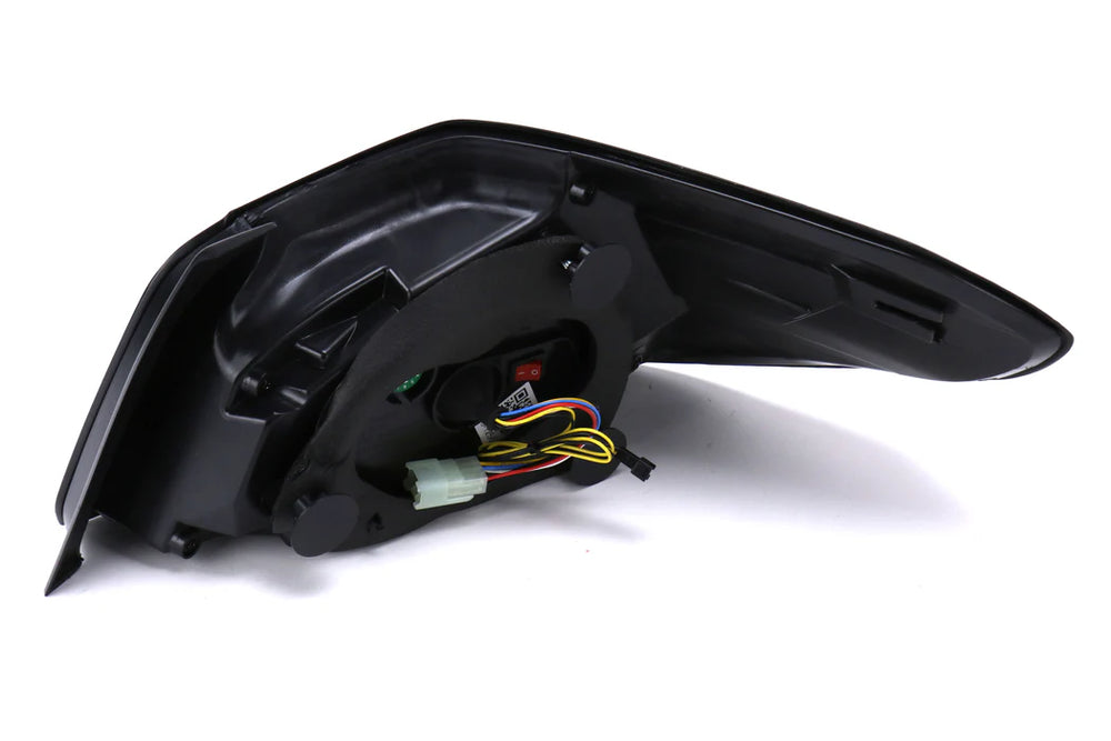 1521 SUBARU WRX STI EVOLUTION TAIL LIGHTS SMOKED LENS BLACK BASE RED BAR