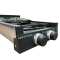 GREYSTONE 2 BURNER GAS COOKTOP WITH BLUE LED BACK LIT KNOBS AND AUTO IGNITOR