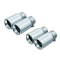 Remus Stainless Steel 90mm Straight Rolled Edge Chrome Tail Pipe Set (Quad Tips)