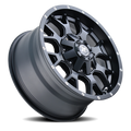 ~(34 lbs. 19X19X10)~ WARRIOR (8015) MATTE BLACK 17X9 8-180 18MM 124.1MM