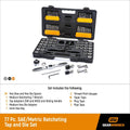 SET RAT TAP & DIE SAE MET 77PC