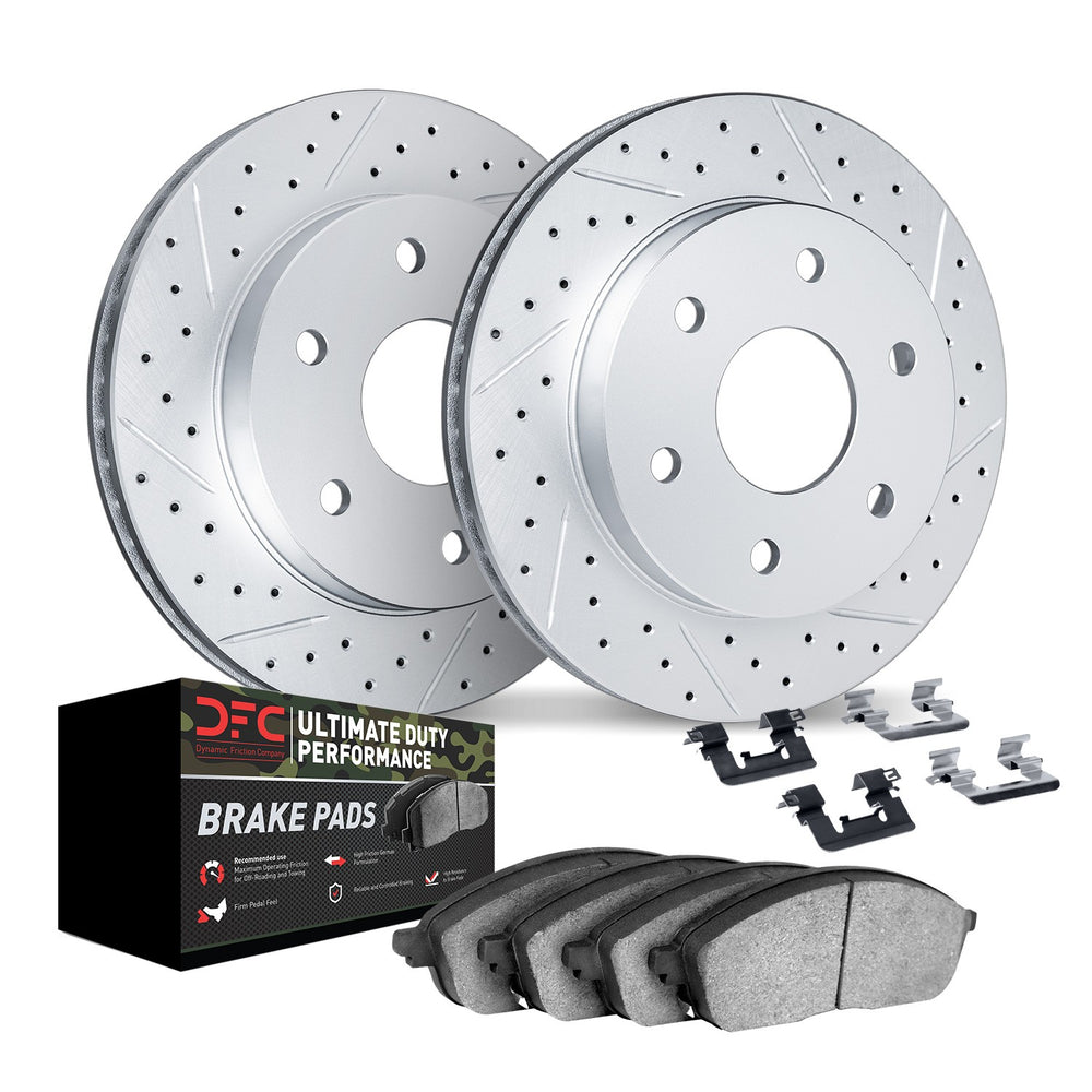 DFC 03-23 Toyota FJ Cruiser Front Drill/Slot Geoperf Rotors Ultimate Duty Perf Pads w/Hardware