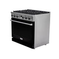 36" GAS PRO-STYLE RANGE + BLACK DOO