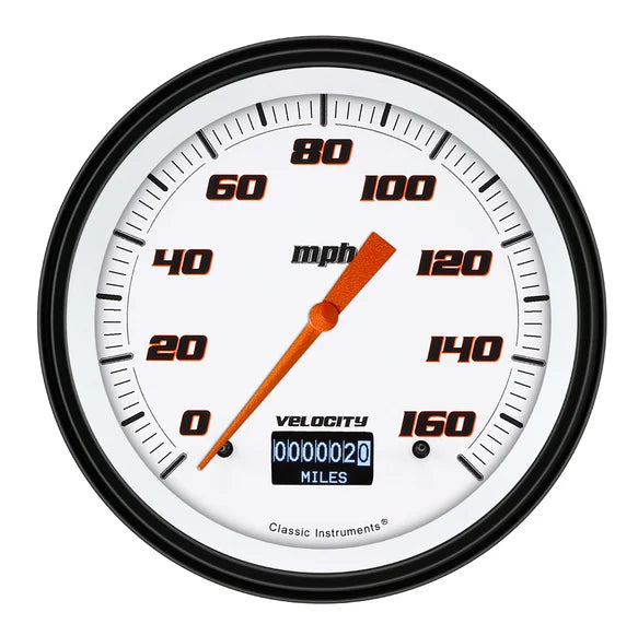 VELO WHITE 5IN SPEEDO W/ DISP