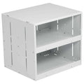 SHELF CUBE TWOSHELF STACKABLE CABINET 17 X 15 X 13IN WHITE STEEL