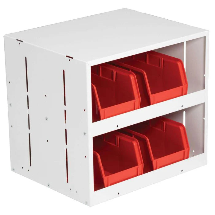 SHELF CUBE TWOSHELF STACKABLE CABINET 17 X 15 X 13IN WHITE STEEL