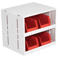 SHELF CUBE TWOSHELF STACKABLE CABINET 17 X 15 X 13IN WHITE STEEL