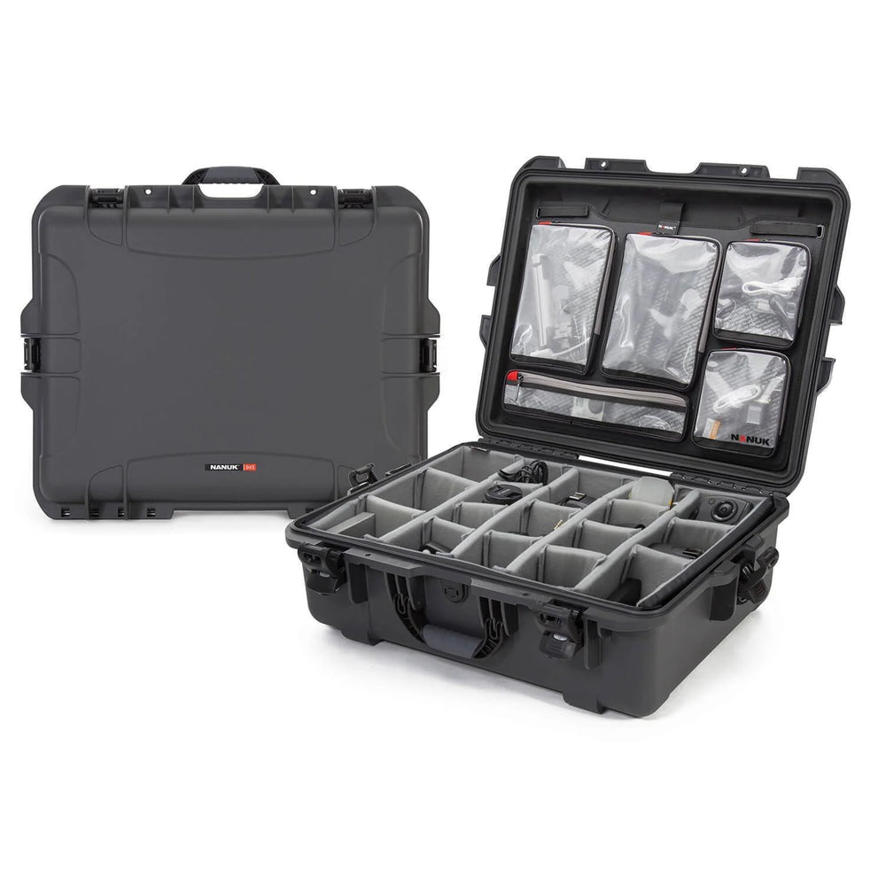 NANUK 945 WATERPROOF HARD CASE W/LID ORG./DIVIDERGRAPHITE INTERIOR: 22 X 17 X 8.2IN
