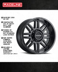 Aluminum Wheels 18x9 Split 948B Satin Black 18 Offset 8 on 170 Bolt Pattern 125.2 Bore Raceline