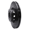 R1 00-03 BMW M5 Left Front Drilled & Slotted Black Brake Rotor