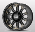 HOSS 2 17x9 8x170.00 SATIN BLACK MACH W/ DARK TINT CLEAR COAT (12 mm)