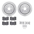 DFC 09-24 Infiniti M35h Rear Drilled & Slotted Geoperformance Rotors 5000 Advanced Pads w/Hardware