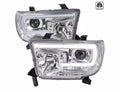PROJECTOR HEADLIGHT -CHROME HOUSING - CLEAR LENS - LED TUBE
