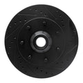 R1 97-04 Ford F-150 RWD Front Right Drilled & Slotted Black Brake Rotor