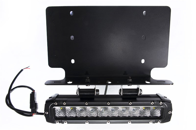 US LICENSE PLATE BRACKET W/(1)10IN STEALTH LIGHT BAR W/2 BOTTOM MOUNTS