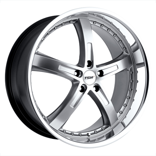 ~(27 lbs. 19X19X10)~ TSW JARAMA 17x8.0 5/108 ET40 CB72.1 HYPSIL MIRROR LIP