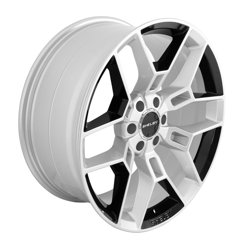 CARROLL SHELBY WHEELS CS45 22X9.5 6x135/6x5.31 +12MM OS BLACK/CHROME POWDER INSE