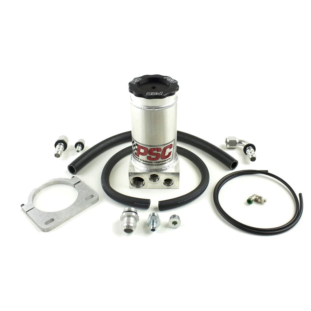 Off Road Remote Reservoir Kit #6 Return #8AN Return #12AN Feed Black Anodized