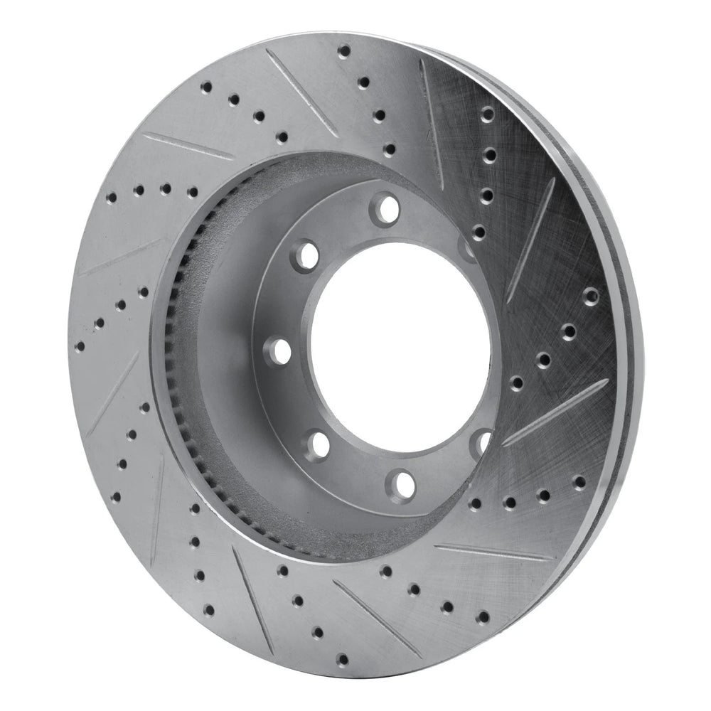 R1 2012-2025 Ford F-350 Super Duty 4WD Front Left Drilled & Slotted Silver Brake Rotor