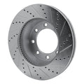 R1 2012-2025 Ford F-350 Super Duty 4WD Front Left Drilled & Slotted Silver Brake Rotor