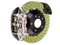 Brembo 15-23 Mustang GT/V6/EcoBoost Rear GTR BBK 4 Piston Billet 380x28 2pc Rotor Drilled- Nickel