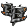 1518 TAHOE/SUBURBAN DRL LIGHT BAR PROJECTOR HEADLIGHTS BLACK