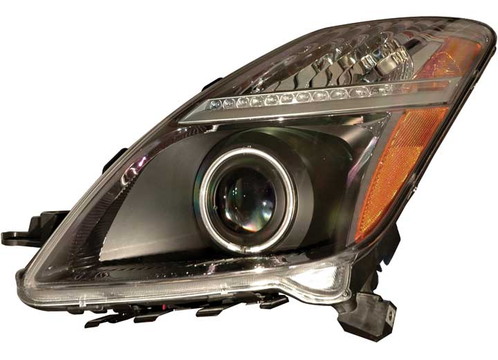 0409 PRIUS BLACK CLEAR AMBER HALO(CCFL)HEADLIGHTS DRIVER/PASSENGER