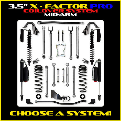 18C WRANGLER JL 4DR 3.5IN X FACTOR PRO ALUM COIL OVER SYS W/ FAST CD ADJUSTERS