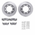 DFC 73-97 Dodge D250 Front Drilled & Slotted Silver Rotors with 5000 Advanced Brake Pads w/Hardware