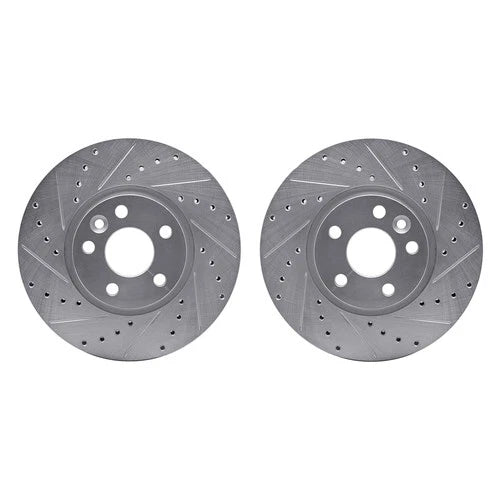 R1 07-18 Land Rover Range Rover Evoque Front Drilled & Slotted Silver Brake Rotor Set