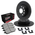 R1 Concepts Brake Rotors - Slotted - Black w/ Semi-Met Pads Hdw Fits Dodge Durango