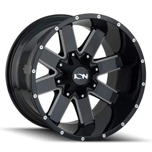 ~(44 lbs. 22X22X10)~ 141 (141) GLOSS BLACK/MILLED SPOKES 20X9 5-150/5-139.7 0MM 110MM